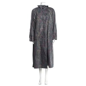 VTG Wamsutta London Fog Floral Print Lined Long Trench Coat Womenswear 10 Petite